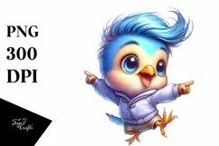 Excited Baby Bird Jumping PNG Product Image 3