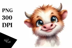 Expressive Funny Highland Cow PNG Product Image 1