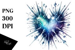 Heart Spikes Watercolor PNG Product Image 1