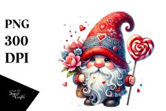 Valentines Gnome with Hat PNG Product Image 1