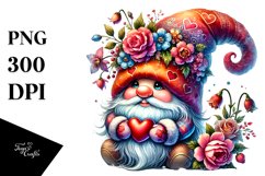 Valentines Gnome with Hat PNG Product Image 1