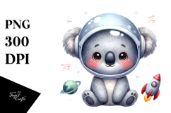 Funny Cute Koala Astronaut | Sublimation | Clipart Product Image 1