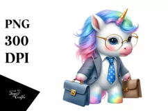 Cute Baby Unicorn Equipped for Business | Sublimation | Product Image 1