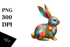Colorful Bunny Made of , PNG Product Image 1