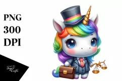 Cute Baby Unicorn Equipped for Lawyer | Sublimation | Product Image 1