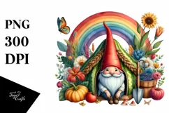 Watercolor Gnome House Rainbow | Clipart Product Image 3