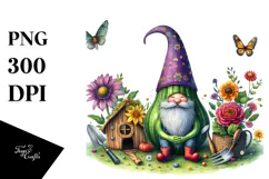 Watercolor Gnome House Rainbow | Clipart Product Image 1