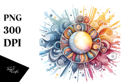 Colorful Sun Drawing Clipart Product Image 1