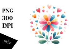 Simple Cute Boho Flower PNG Product Image 1