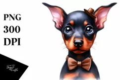 Baby Doberman Pinscher Big Eyes | Sublimation Clipart Product Image 3