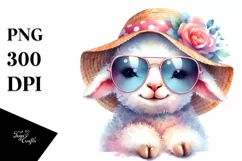 Colorful Baby Lamb with Sun Hat and Sunglasses Product Image 3