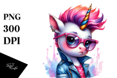 Vibrant Unicorn in Watercolor, High-Res PNG Product Image 1