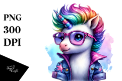 Vibrant Unicorn in Watercolor, High-Res PNG Product Image 1