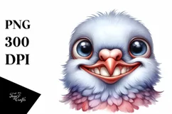 Funny Baby Dove Portrait | Sublimation | Clipart Product Image 1