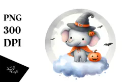 Cute Baby Elephant Halloween PNG Product Image 1