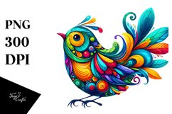 Colorfull Vibrant Bird Watercolor Wimsical Product Image 1