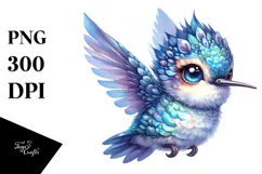 Energetic Baby Hummingbird PNG Product Image 1