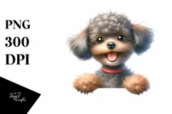 Watercolor Funny Small Baby Poodle Sticker Product Image 1