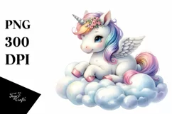 Pastel Baby Unicorn Clipart Product Image 3