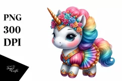 Colorful Pastel Baby Unicorn Volta Dancer's Outfit PNG Product Image 1