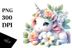 Gardenia Baby Unicorn Clipart Product Image 1