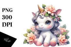 Watercolor Baby Unicorn Gardenia Product Image 3