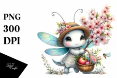 Cute Baby Dragonfly Basket Clipart Product Image 1
