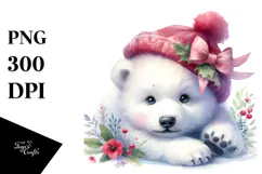 Cute Baby Polar Bear PNG Product Image 1