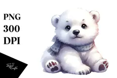 Cute Baby Polar Bear PNG Product Image 1