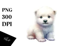 Digital Cute Baby Polar Bear PNG Product Image 1
