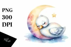 Colorful Baby Swan Sleeping on the Moon Product Image 3