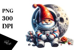Gnome in Cosmonaut Suit on Moon | Sublimation | Clipart Product Image 3