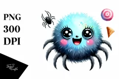 Funny Vibrant Spider Scene in Watercolor Product Image 3