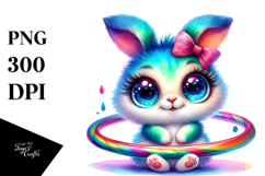 Vibrant Crazy Eyes Baby Bunny PNG Product Image 1