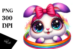 Vibrant Crazy Eyes Baby Bunny PNG Product Image 1