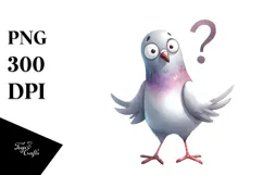 Funny Dove Standing | Watercolor Clipart Product Image 1