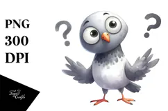 Watercolor Funny Dove | Goofy Smile Clipart Product Image 1