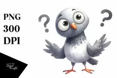 Watercolor Funny Dove | Goofy Smile Clipart Product Image 1