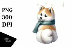 Vibrant Akita Illustration, High-Res PNG Product Image 3