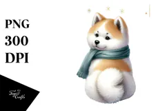 Vibrant Akita Illustration, High-Res PNG Product Image 1