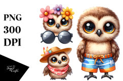 Beach Baby Owl Clipart Product Image 1
