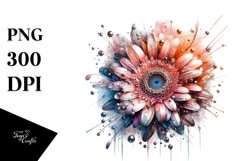 Artistic Gerbera Watercolor Splash | Sublimation | Clipart Product Image 1