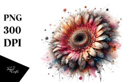 Artistic Gerbera Watercolor Splash | Sublimation | Clipart Product Image 1