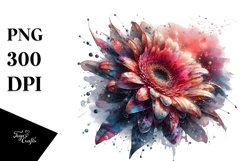 Artistic Gerbera Watercolor Splash | Sublimation | Clipart Product Image 1