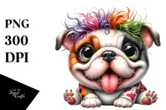 Cute Bulldog with Big Eyes PNG Product Image 1