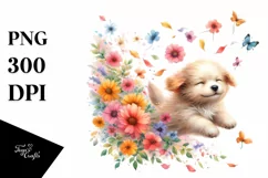 Colorful Cute Dog Tumbling Watercolor Product Image 3