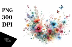 Colorful Wild Flowers Abstract PNG Product Image 3