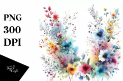 Colorful Wild Flowers Abstract PNG Product Image 3