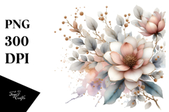 Magnolia Watercolor Flower PNG Product Image 1