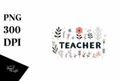 Simple Flowers Teacher Summer Flower PNG Product Image 3